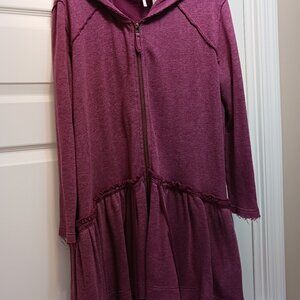 Free People - Trapeze Zip Up Hoodie heathered purple